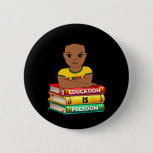 Chapa Redonda De 5 Cm La educación es libertad Mes de la historia negra 