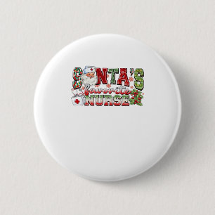 Chapa Redonda De 5 Cm La enfermera favorita de Santa, enfermera alegre,
