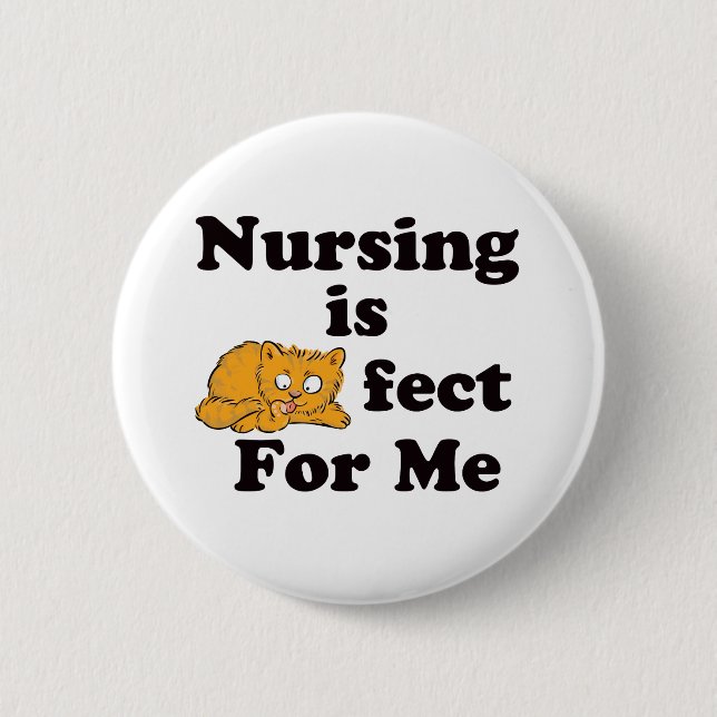Chapa Redonda De 5 Cm La enfermería es Purrr-fect para mí (Anverso)