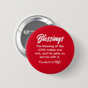 Chapa Redonda De 5 Cm La fe cristiana roja de bonito bendice a la biblia