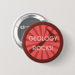 Chapa Redonda De 5 Cm ¡La geología es genial! Insignia del martillo