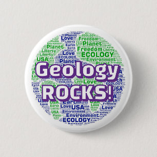 Chapa Redonda De 5 Cm ¡La geología es genial! (puedes cambiar las palabr
