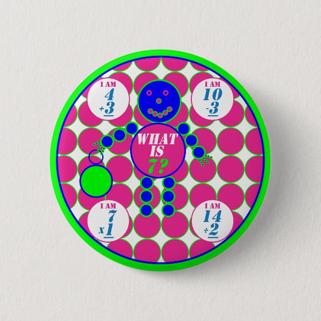 Chapa Redonda De 5 Cm La Geometría-Botón-Círculo-Edad 7 (Anverso)