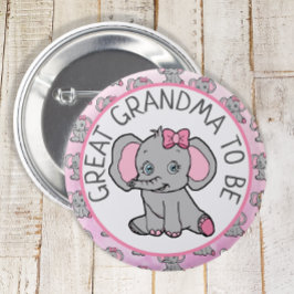 Chapa Redonda De 5 Cm La gran abuela del Elefante Rosa Sea Baby Shower