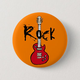 Chapa Redonda De 5 Cm la guitarra de caricatura