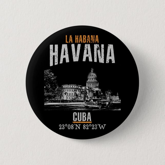 Chapa Redonda De 5 Cm La Habana (Anverso)