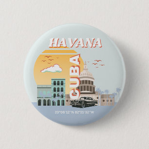 Chapa Redonda De 5 Cm La Habana Cuba Viaje por arte