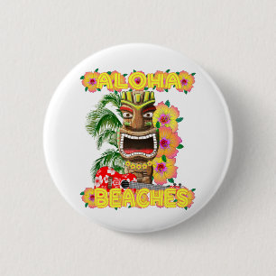 Chapa Redonda De 5 Cm La hawaiana divertida tropical vara Tiki hawaiano