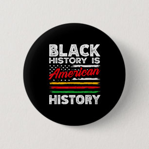 Chapa Redonda De 5 Cm La historia negra es la bandera estadounidense de
