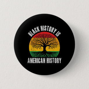 Chapa Redonda De 5 Cm La historia negra es la historia americana Bhm raí