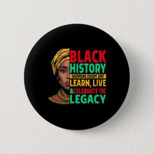 Chapa Redonda De 5 Cm La historia negra sucede todos los días Mes de la 