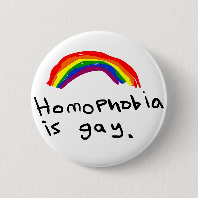 Chapa Redonda De 5 Cm La homofobia es Pin del gay (Anverso)