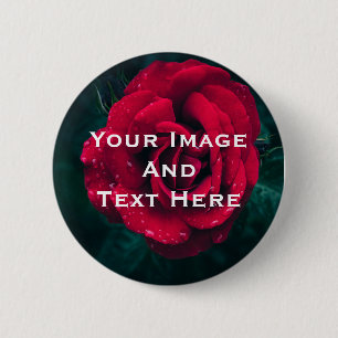 Chapa Redonda De 5 Cm La imagen y el texto de su personalizado personali