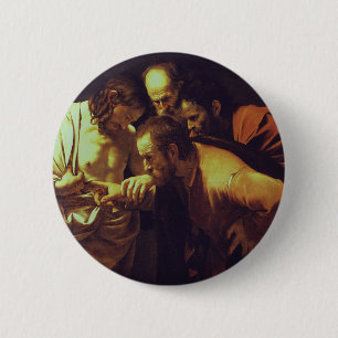 Chapa Redonda De 5 Cm La incredulidad de Santo Tomás por Caravaggio