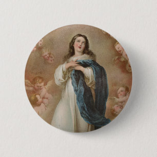 Chapa Redonda De 5 Cm La Inmaculada Concepción por litográfico america