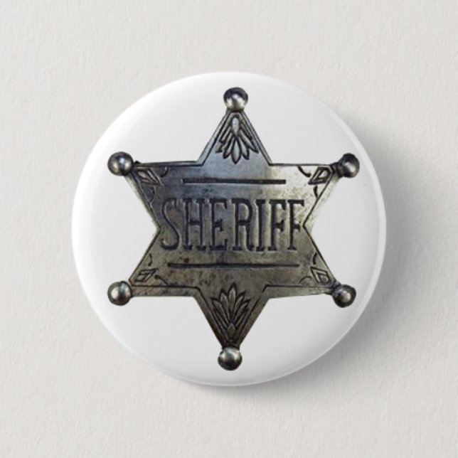 Chapa Redonda De 5 Cm La insignia del sheriff (Anverso)