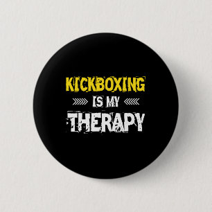 Chapa Redonda De 5 Cm La kickboxing es mi terapia Kickbox