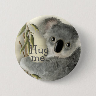 Chapa Redonda De 5 Cm La koala linda me abraza