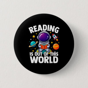Chapa Redonda De 5 Cm La lectura es divertidísima fuera de este mundo li