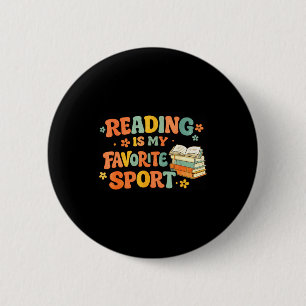 Chapa Redonda De 5 Cm La lectura vintage es el deporte favorito del gusa
