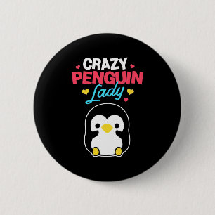 Chapa Redonda De 5 Cm La loca dama de pingüino