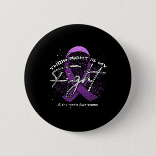 Chapa Redonda De 5 Cm La Lucha Es Mi Lucha Cinta Púrpura Alzheimerheimer