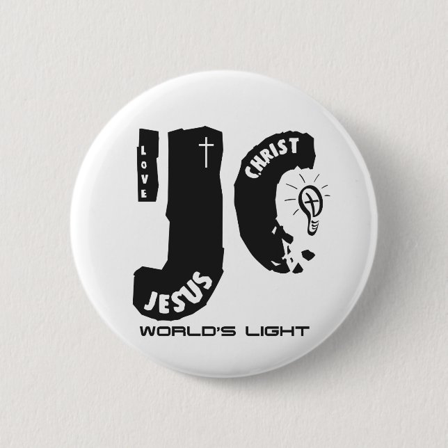 Chapa Redonda De 5 Cm La luz del mundo de Jesús (Anverso)