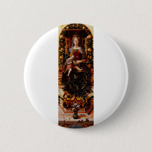 Chapa Redonda De 5 Cm La Madonna della Candeletta Carlo Crivelli Arte