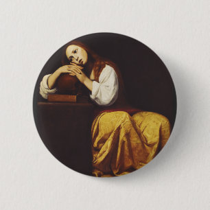 Chapa Redonda De 5 Cm La Magdalena penitente por Giacomo Galli