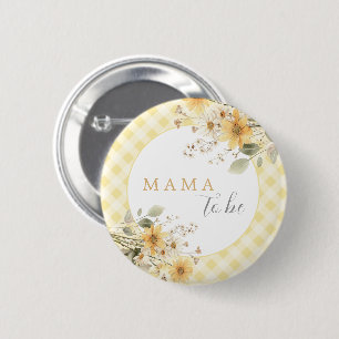 Chapa Redonda De 5 Cm La mamá del Baby Shower amarillo debe ser