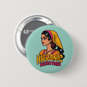 Chapa Redonda De 5 Cm La mano del patrimonio hispano atrajo a la hispana
