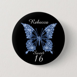 Chapa Redonda De 5 Cm La mariposa dulce del día 16 personalizada