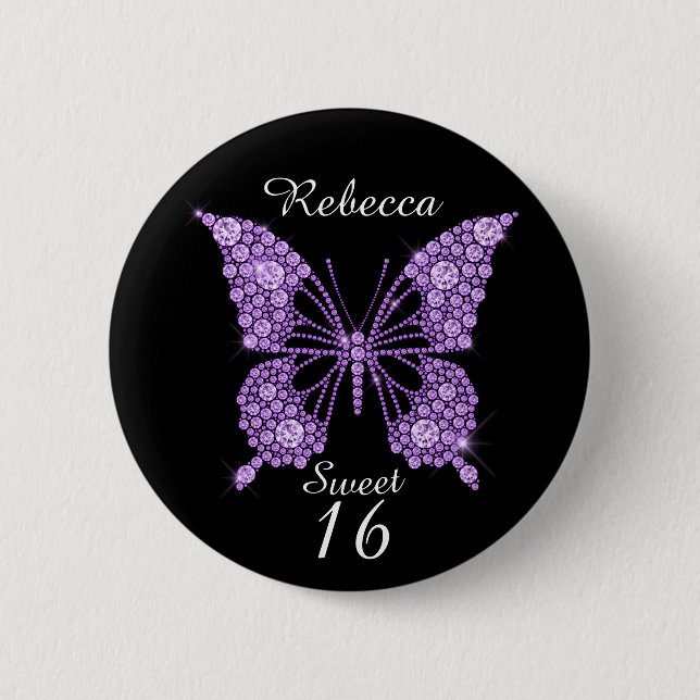 Chapa Redonda De 5 Cm La mariposa dulce del día 16 personalizada (Anverso)