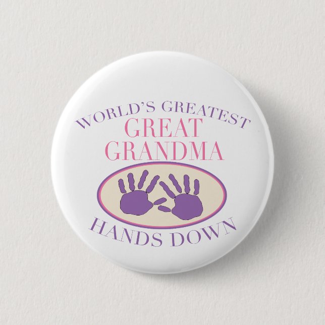Chapa Redonda De 5 Cm La mejor gran abuela impone la camiseta (Anverso)