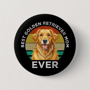 Chapa Redonda De 5 Cm La Mejor Mamá de Golden Retriever del Mundo