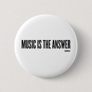 Chapa Redonda De 5 Cm La música es la respuesta