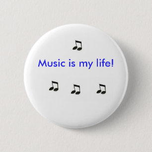 Chapa Redonda De 5 Cm ¡La música es mi vida!