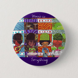 Chapa Redonda De 5 Cm La música es todo