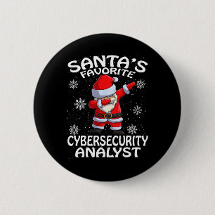 Chapa Redonda De 5 Cm La Navidad del analista de seguridad cibernética f