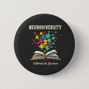 Chapa Redonda De 5 Cm La neurodiversidad celebra el autismo del libro de