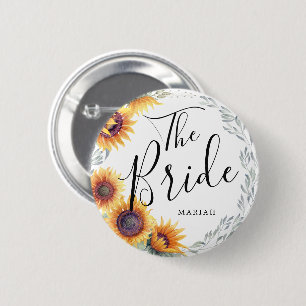 Chapa Redonda De 5 Cm La novia   Boda de nombres personalizados de giras