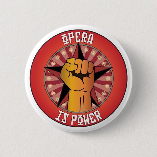 Chapa Redonda De 5 Cm La ópera es poder (Anverso)