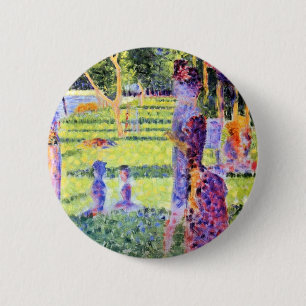 Chapa Redonda De 5 Cm La pareja de Georges Seurat, el populismo vintage