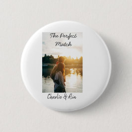 Chapa Redonda De 5 Cm La pareja perfecta boda foto moderna añadir