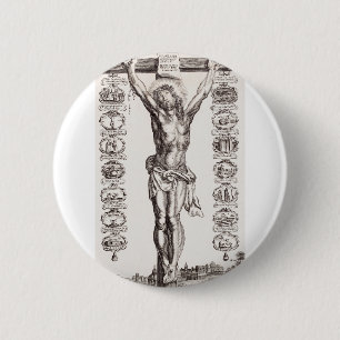 Chapa Redonda De 5 Cm La pasión por la crucifixión de Jesús de Cristo