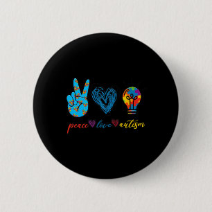 Chapa Redonda De 5 Cm La paz amor el autismo rompe la cinta de opciones