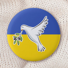 Chapa Redonda De 5 Cm La paz de la bandera ucraniana en Ucrania se opone