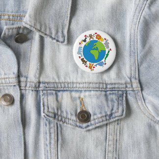 Chapa Redonda De 5 Cm La paz y el amor adoran a los Personalizados anima
