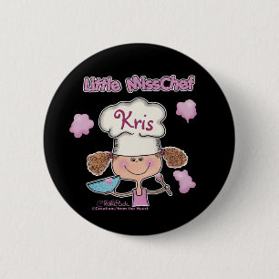 Chapa Redonda De 5 Cm La pequeña señorita Chef Personalizada