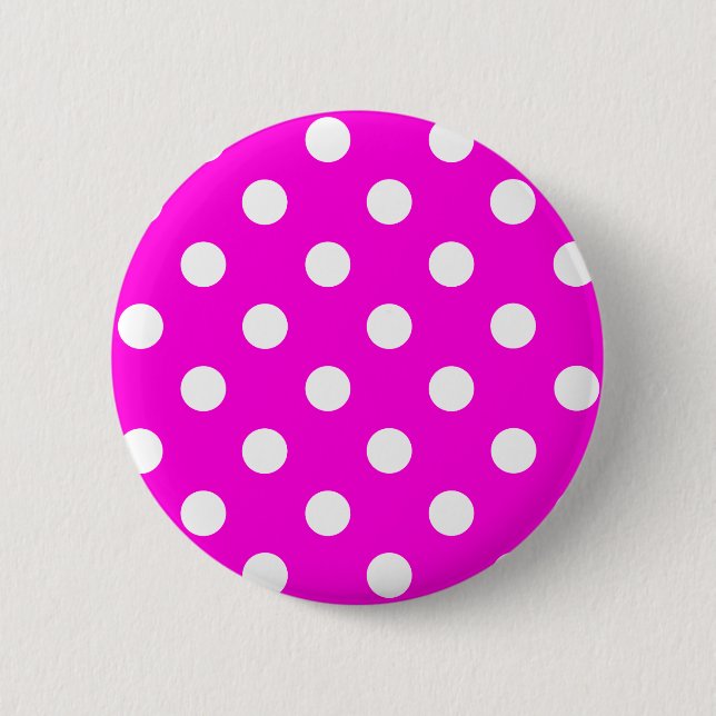 Chapa Redonda De 5 Cm La polka hace magenta #FF00DC (Anverso)